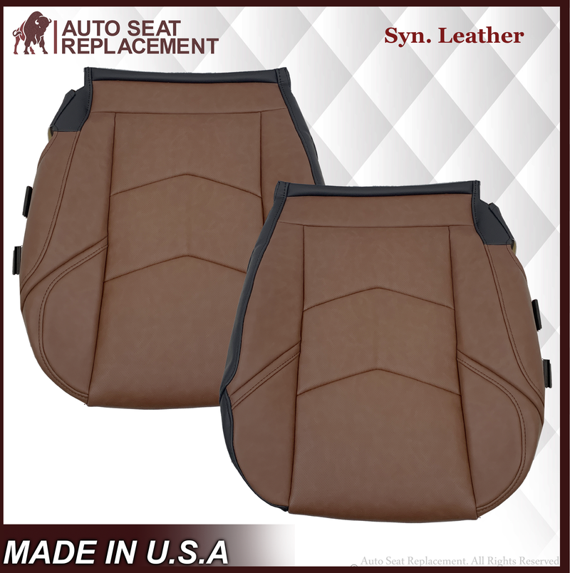 2015-2020 Cadillac Escalade Perforated Leather OR Syn. Leather Seat Cover Kona Brown: Choose From Variation