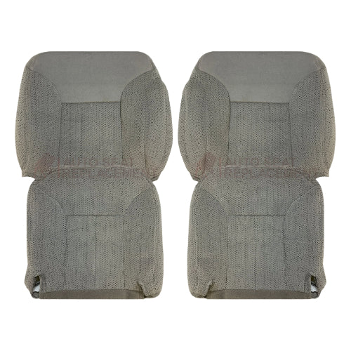 1995 - 1999 Chevy Silverado Tahoe & Suburban Gray Cloth Replacement Front Seat Covers ( Pewter Gray )
