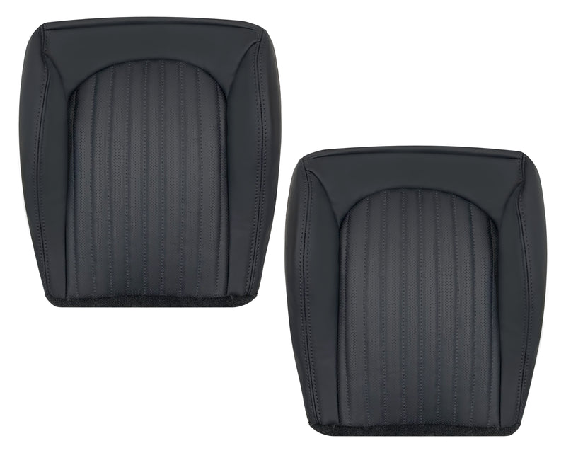 1999-2004 Ford Mustang 2001 Bullitt Replacement Seat Covers In Ebony Black Driver Top Driver Passenger Bottom Cushion Cover