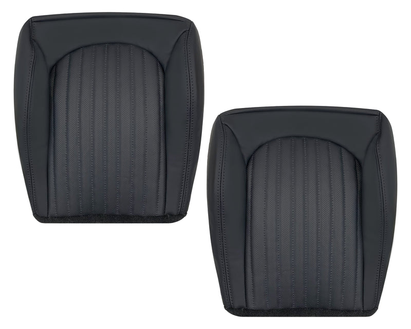 1999-2004 Ford Mustang 2001 Bullitt Replacement Seat Covers In Ebony Black Driver Top Driver Passenger Bottom Cushion Cover