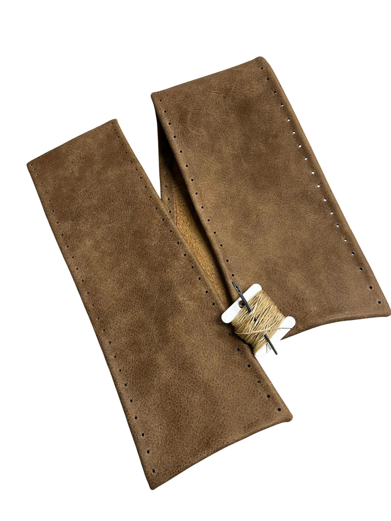 2001-2003 Ford F-150 King Ranch: 2-Pieces Genuine Leather Steering Wheel Cover + Lacing Thread and Flat head Needle