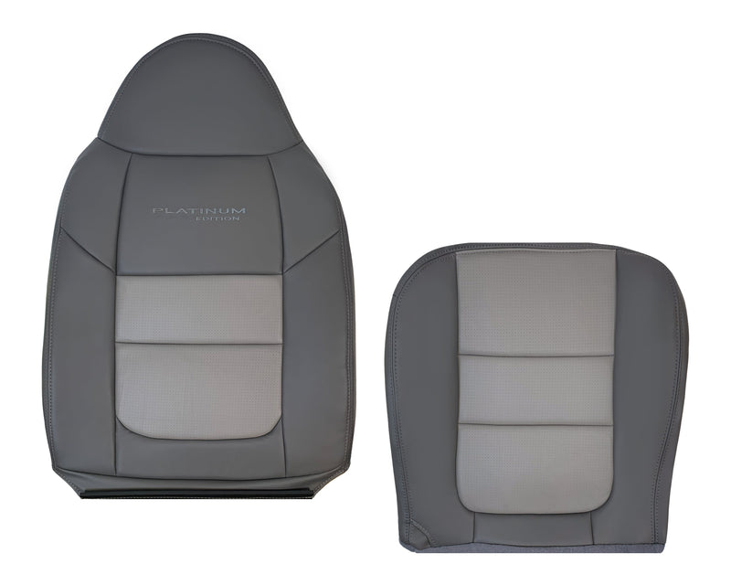 2001 Ford F250 Platinum Edition New Vinyl Replacement Seat Cover in 2-Tone In Gray