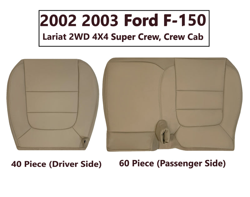 2002-2003 Ford F-150 Lariat SuperCrew Replacement Genuine Leather Seat Cover