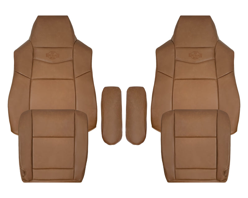 2002-2007 Ford F250 F350 King Ranch Replacement Seat Covers: Driver &amp; Passenger, Bottom/Top/Lean Back, King Ranch Synthetic Leather