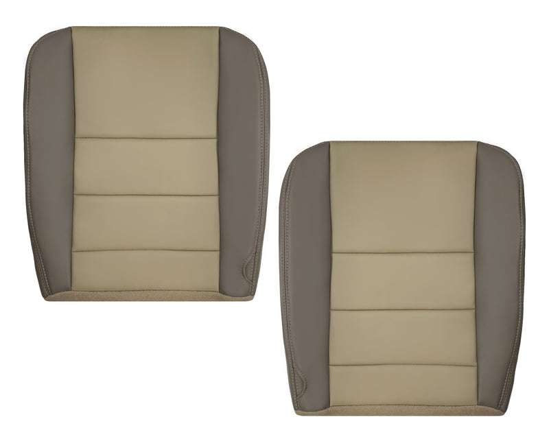 2002 2003 2004 Ford Excursion Eddie Bauer Vinyl Seat Covers in 2 tone Gray-Tan Driver Passenger Leather Cushion Cover 