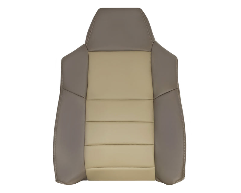 2002 2003 2004 Ford Excursion Eddie Bauer Vinyl Seat Covers in 2 tone Gray-Tan Driver Passenger Leather Cushion Cover  Back