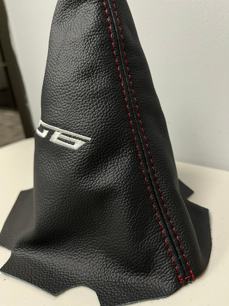 New Embroidery Leather/Suede Manual Shift Boot Cover For Chevy Corvette C6 Z06 2005-2013 - Auto Seat Replacement