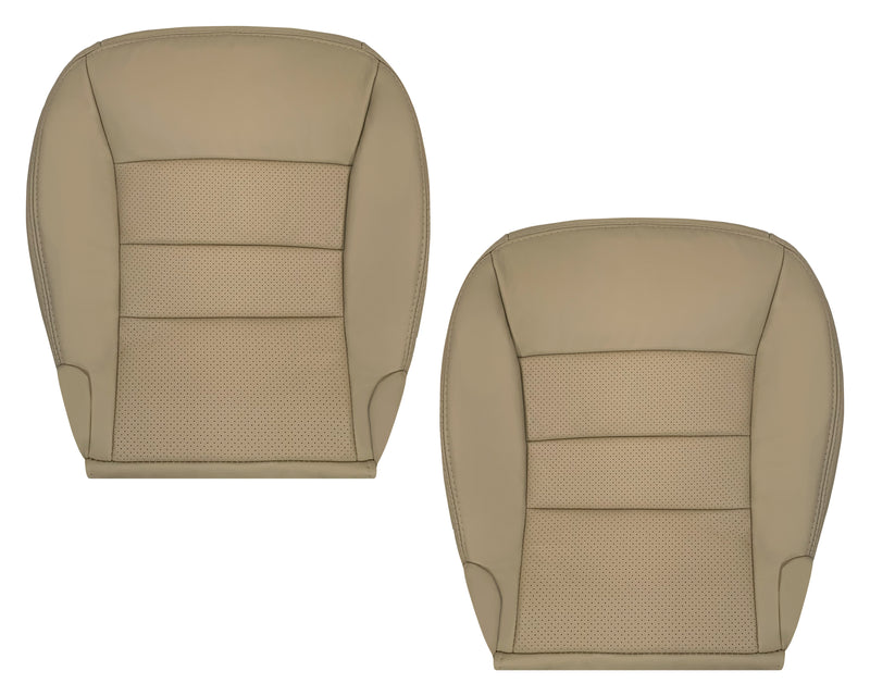 2005 - 2013 Corvette C6 Genuine Leather OR Synthetic Leather Replacement Seat Covers In Tan Driver Passenger Bottom Cushion Cover Bottom Base Back