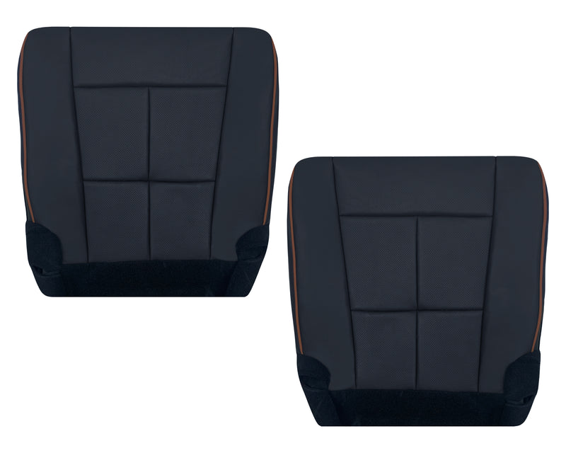 2007-2014 Ford Expedition Driver OR Passenger Side Replacement Seat Covers in Black W/ Brown Pipping!