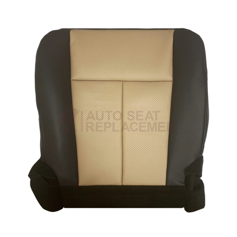 2007 2008 Ford Expedition Eddie Bauer Driver Or Passenger Side Replacement Perforated LEATHER Seat Cover In 2 Tone Tan (Tan- Dark Gray) - Auto Seat Replacement