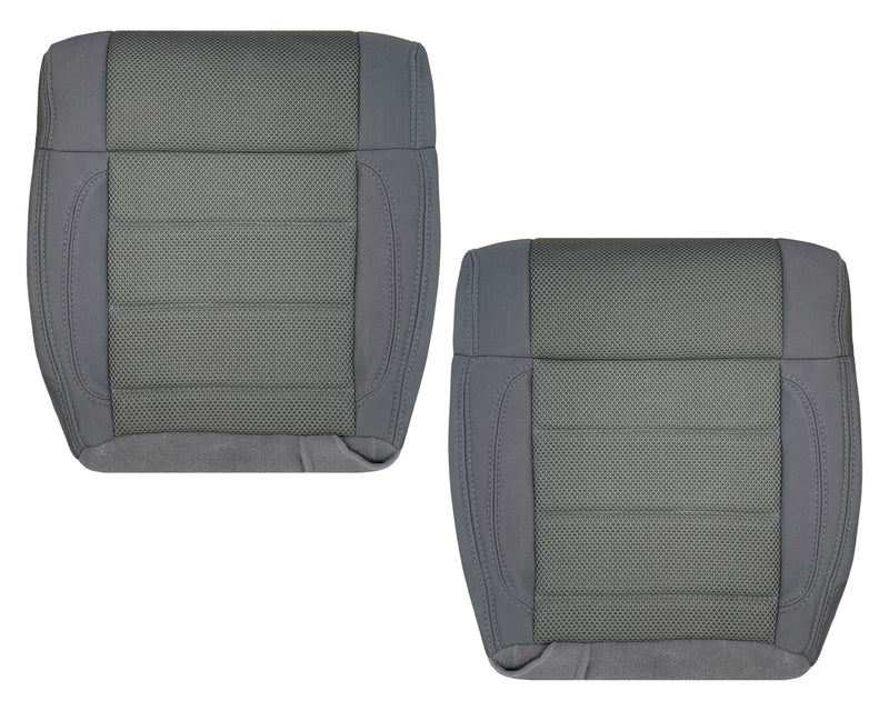 thumbnail image 2 of 2008-2010 Jeep Wrangler Front Driver Bottom Vinyl Seat Cover – 2-Tone Gray (OEM Spec, Made In USA) 2 of 5