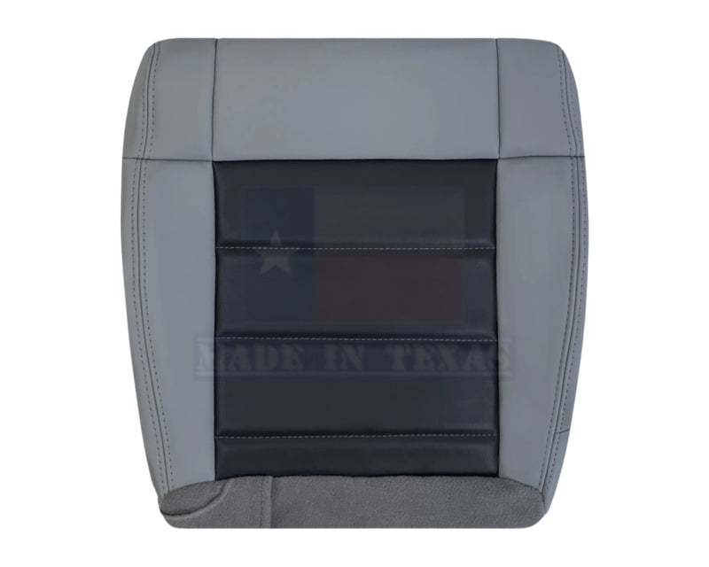 2008 - 2010 Jeep Wrangler Front Bottom Synthetic Leather Seat Cover 2 Tone Gray