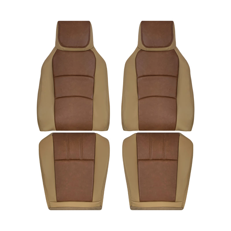 2009-2018 Ford E350 E450 E550 Econoline Van 2-Tone Tan replacement seat cover upholstery