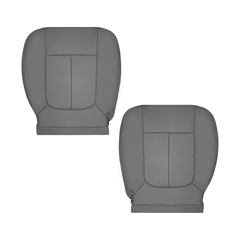 2009 - 2014 Ford F150 Lariat Crew Cab Perforated Replacement Driver Passenger Seat Cover Steel Gray