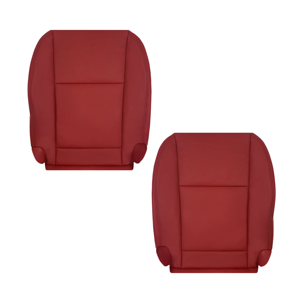 2011-2014 Dodge Charger Red Perforated replacement seat cover upholstery in genuine leather or synthetic leather