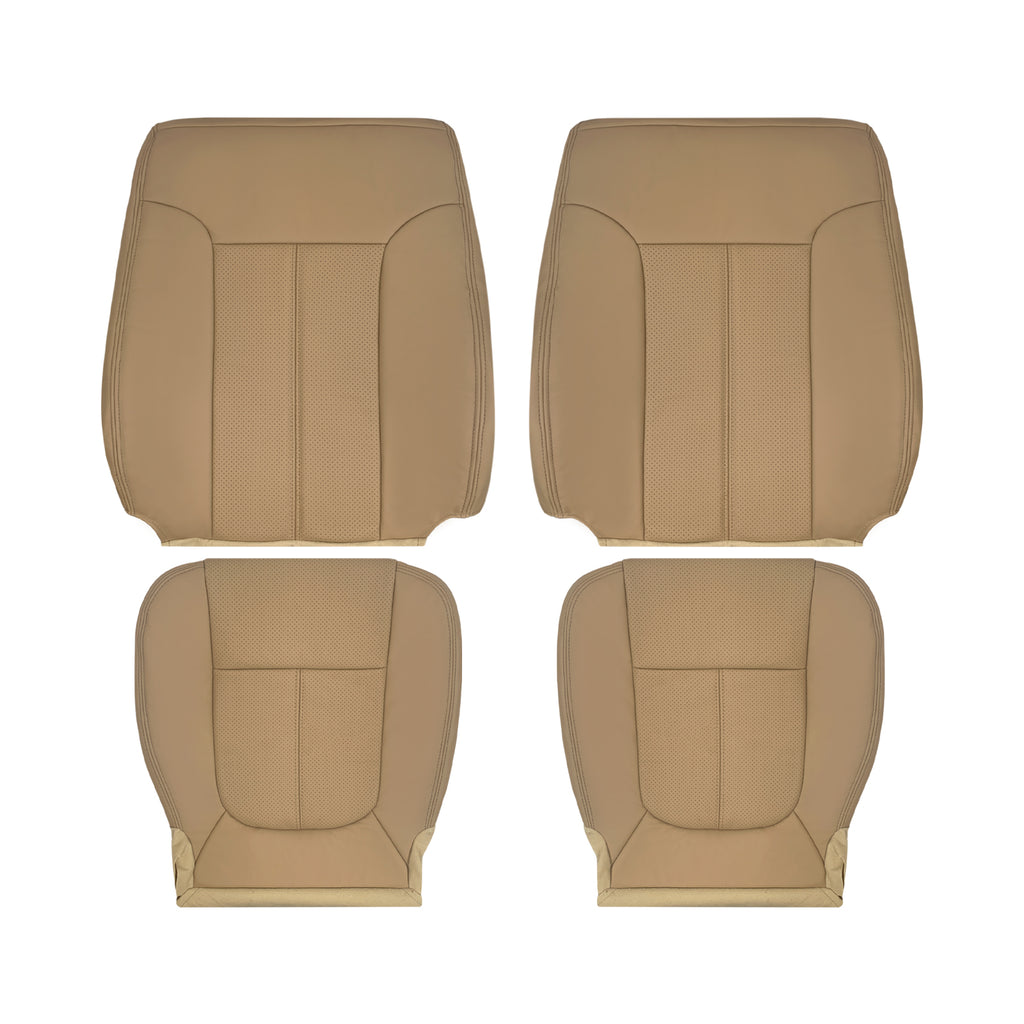 2011-2016 Ford F250 F350 F450 F550 Lariat driver bottom and backrest replacement leather seat covers Adobe Tan