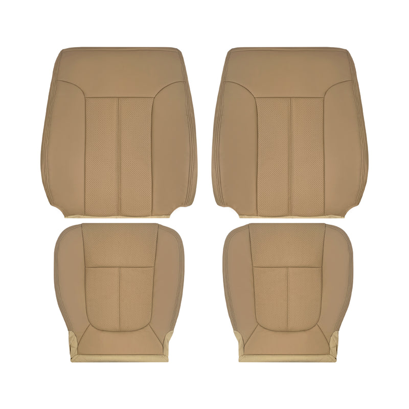 2011-2016 Ford F250 F350 F450 F550 Lariat driver bottom and backrest replacement leather seat covers Adobe Tan