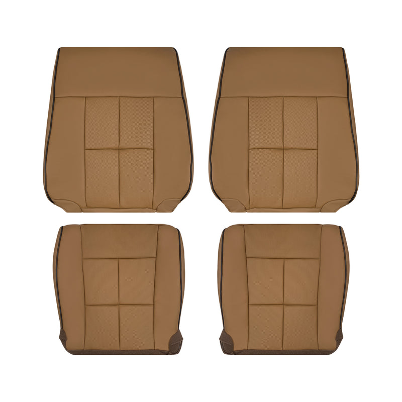 2011_2014 For Lincoln Navigator Canyon Tan replacement front seat cover upholstery in genuine leather or vinyl for driver and passenger seats