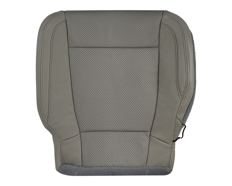 2015 - 2017 Ford F-150 Lariat Gray Replacement Seat Covers in Perforated Leather or Synthetic Leather Gray Driver Bottom Base Cushion Cover
