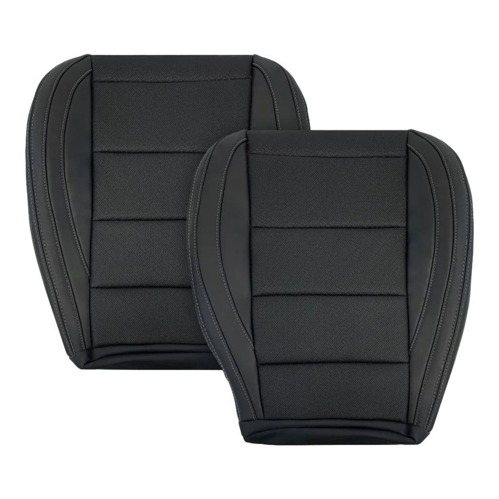 2015-2023 Ford Mustang GT Coupe V6 V8 Perforated Vinyl Replacement Bottom Seat Covers In Black: Choose Your Side - Auto Seat Replacement