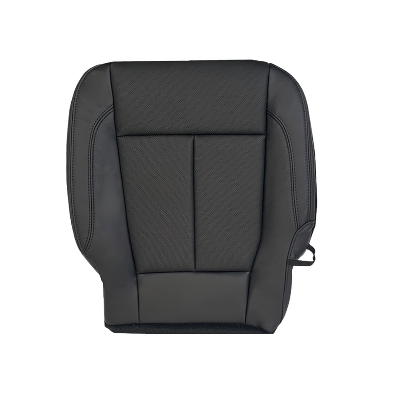2018-2021 Ford Expedition XLT Replacement Genuine Leather /Syn. Leather Driver Bottom Seat Cover: Black Perforated