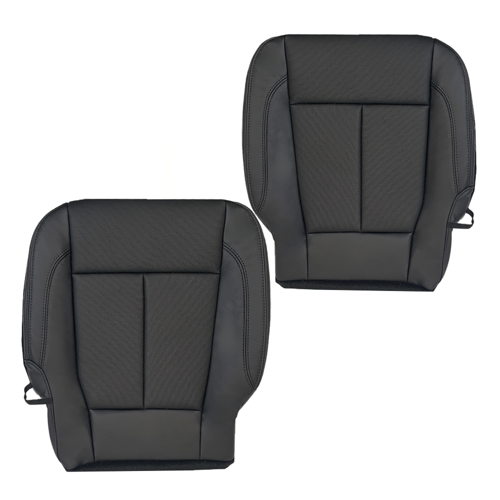 2018-2021 Ford Expedition XLT Replacement Genuine Leather /Syn. Leather Seat Cover: Black Perforated