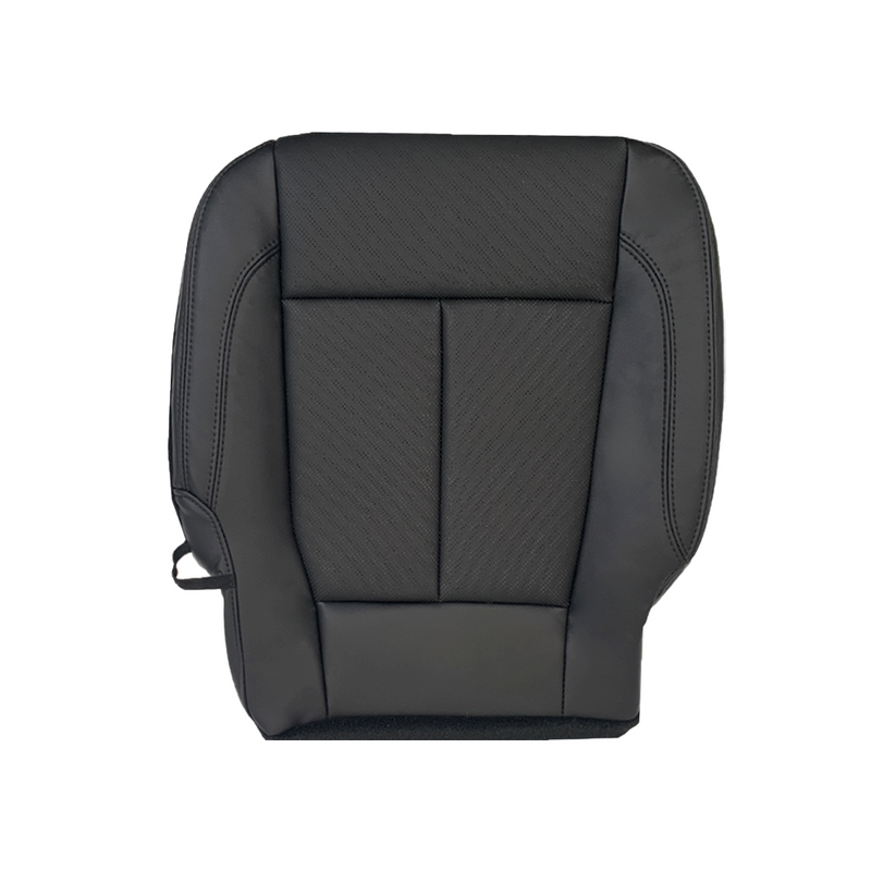 2018_2021 Ford Expedition XLT Replacement Genuine Leather /Syn. Leather Driver Bottom Seat Cover: Black Perforated