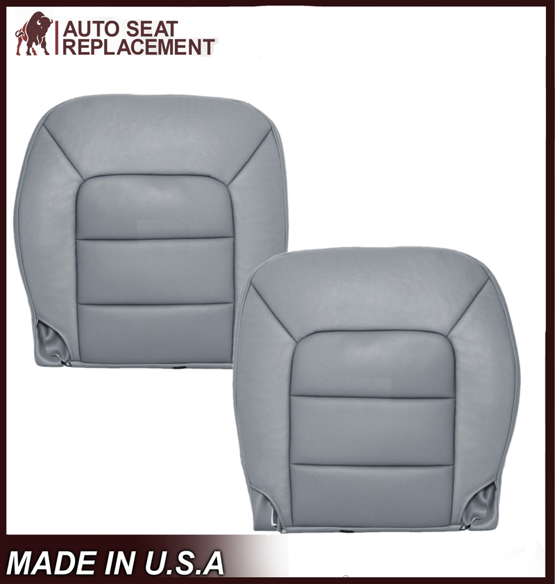 2005 2006 Ford Expedition Limited Gray PERFORATED Gray Leather OR Vinyl Front Seat Covers : Choose Leather OR Vinyl