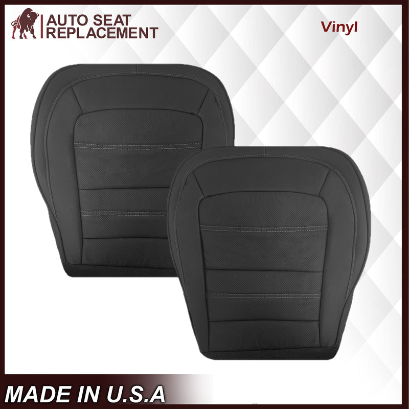 2015 - 2022 GMC Canyon DENALI  PERFROATED Replacement Bottom Seat Covers in Jet Black: Choose your side and material