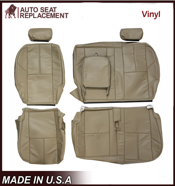 2007-2014 Chevy Silverado Front, Second and Third Row Seat Covers In Tan: Choose From Variation