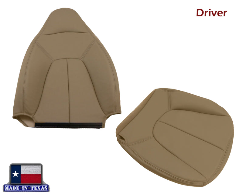 1997 1998 1999 2001 2002 Ford Expedition XLT Eddie Bauer LEATHER Seat Cover Tan - Auto Seat Replacement