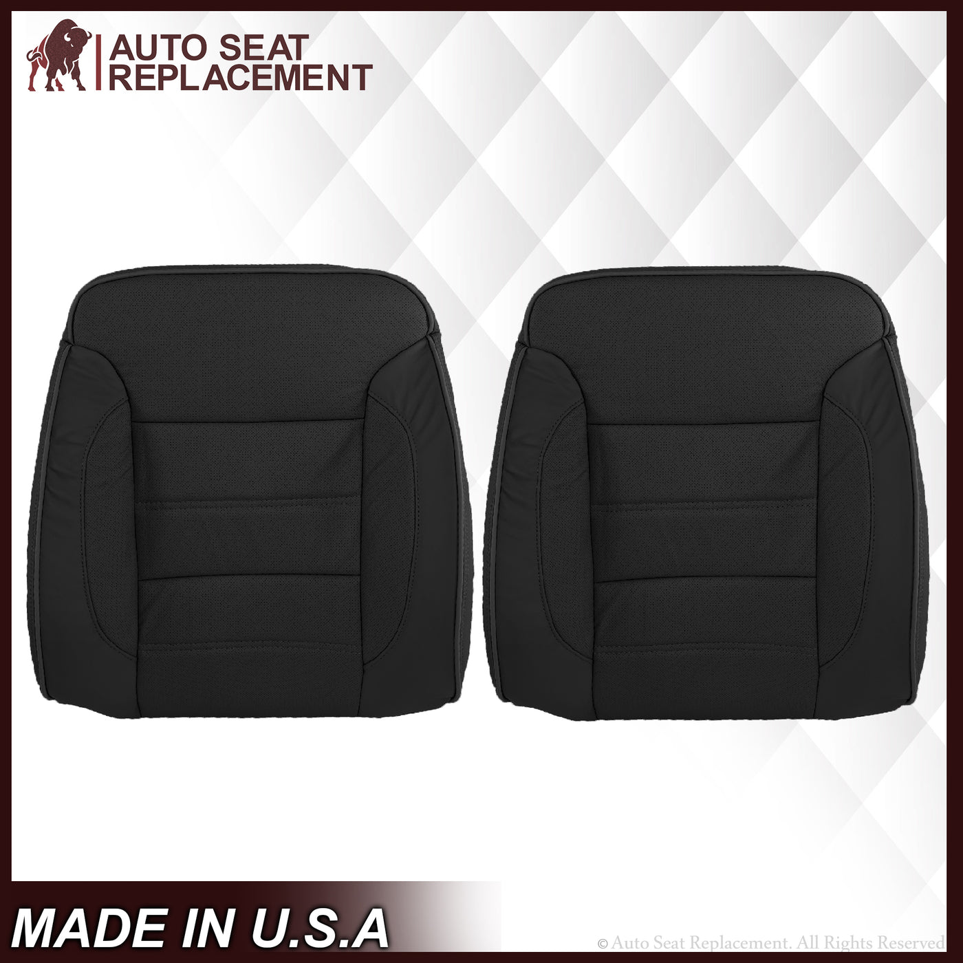 2018 2019 GMC Sierra 2500 3500 Denali Driver Bottom & Top Leather Cover Black 2018 2019 GMC Sierra 2500 3500 Denali Driver Bottom & Top Leather Cover Black
