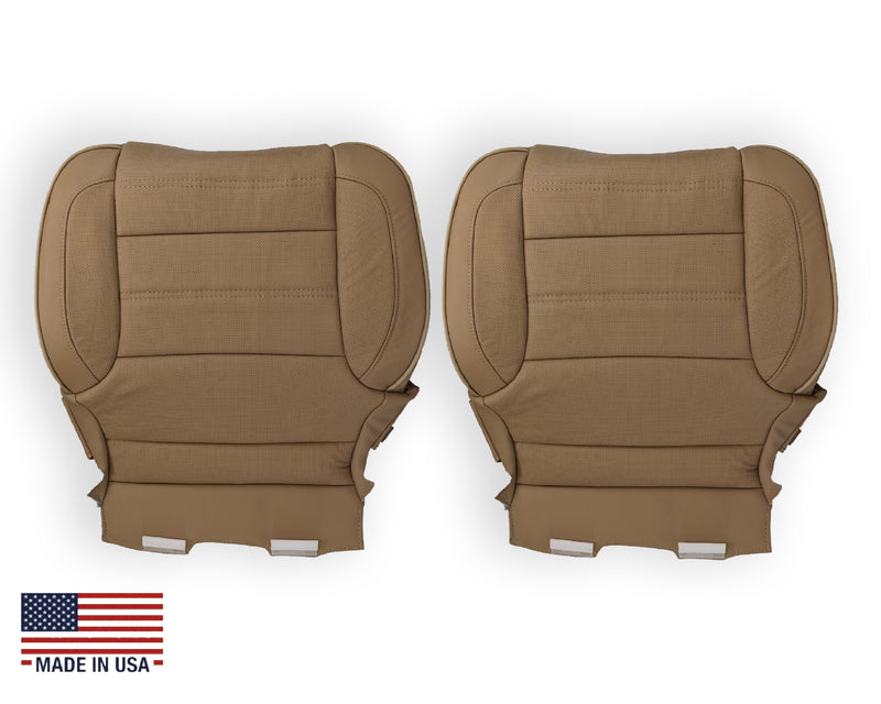 2014 2015 2016 2017 2018 2019 GMC Sierra Denali Perforated Leather Seat Cover Replacement in Dune Tan