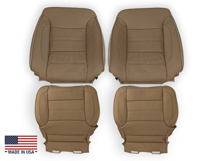 2014 2015 2016 2017 2018 2019 GMC Sierra Denali Perforated Leather Seat Cover Replacement in Dune Tan