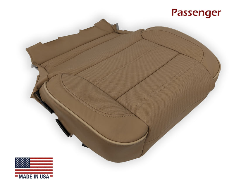 2014 2015 2016 2017 2018 2019 GMC Sierra Denali Perforated Leather Seat Cover Replacement in Dune Tan