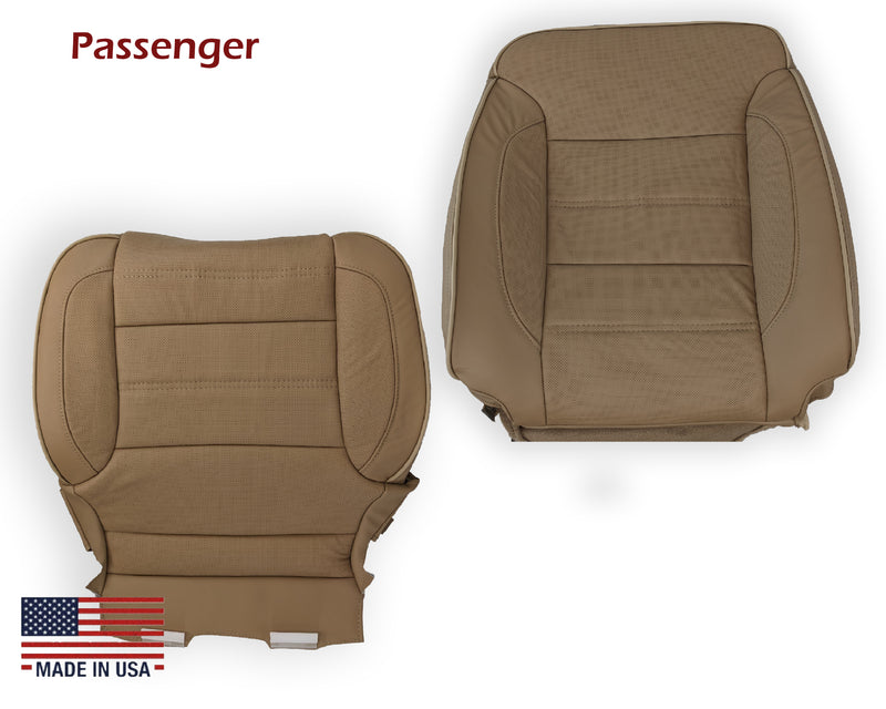 2014 2015 2016 2017 2018 2019 GMC Sierra Denali Perforated Leather Seat Cover Replacement in Dune Tan