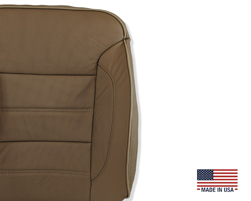 2014 2015 2016 2017 2018 2019 GMC Sierra Denali Perforated Leather Seat Cover Replacement in Dune Tan