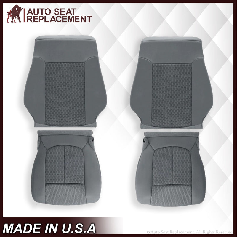 2011 - 2016 Ford F250 F350 XLT Super Duty Gray Cloth Replacement Front Seat Covers - Auto Seat Replacement