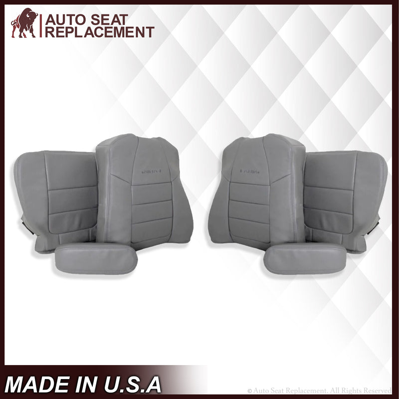 2001 2002 2003 2004 2005 2006 2007 Ford F350/F250 Lariat Extended Cab Perforated Leather Seat Cover in Gray - Auto Seat Replacement