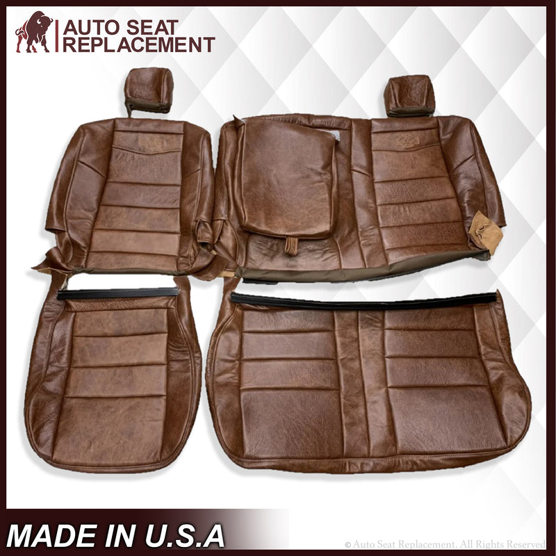 2002-2007 FORD F250 F350 KING RANCH REPLACEMENT GENUINE LEATHER SECOND (2nd) ROW SEAT COVERS - Auto Seat Replacement
