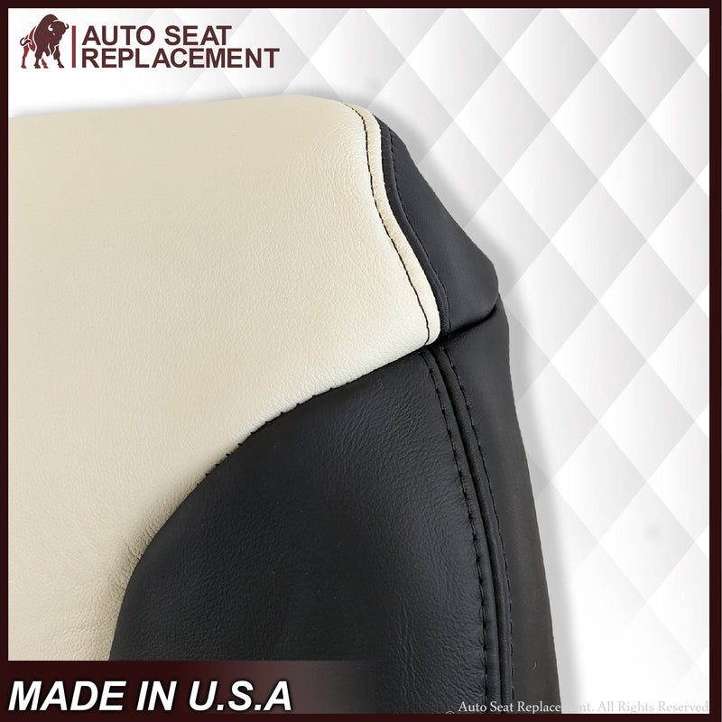 1995-1999 Chevy Tahoe Suburban Silverado Seat Cover in White and Black Choose: Leather or Vinyl - Auto Seat Replacement