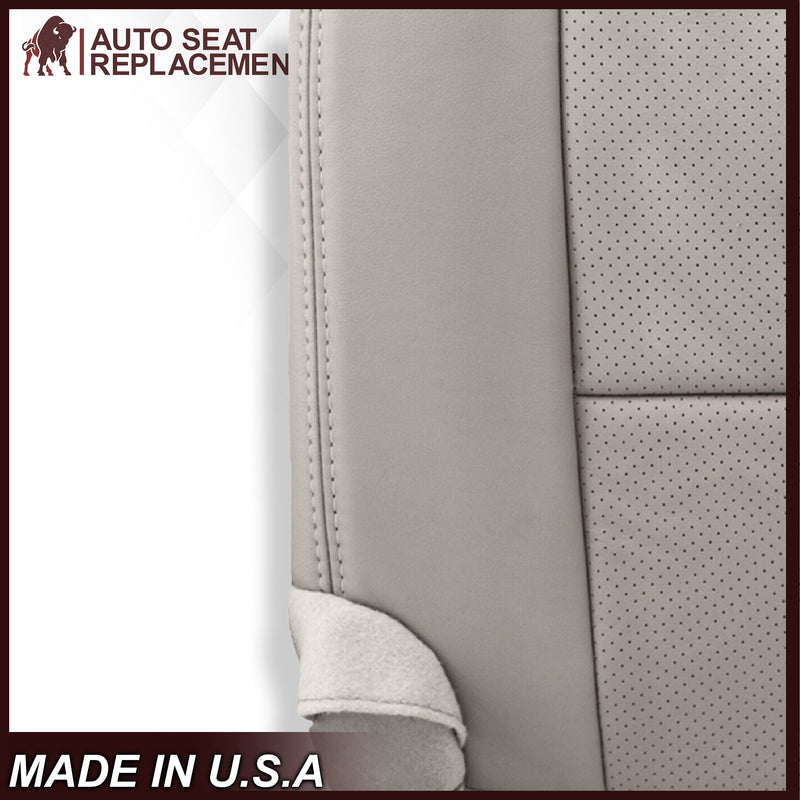 2007 2008 2009 2010 2011 2012 2013 2014 Lincoln Navigator Bottom Seat Cover in Medium Light Stone Gray Leather or Vinyl - Auto Seat Replacement