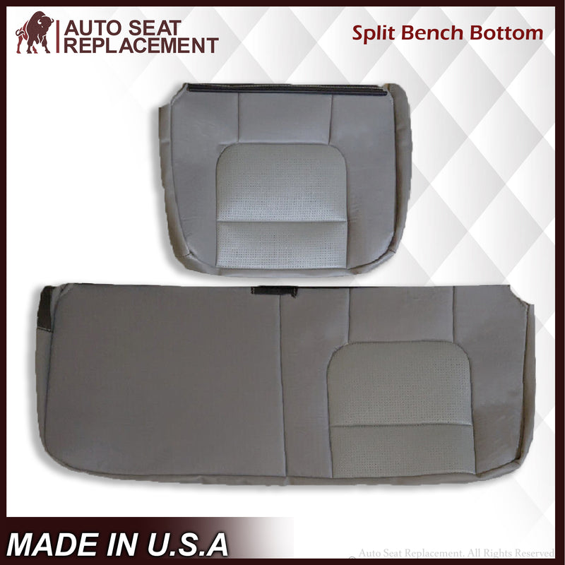 2001 2002 2003 Ford F350/F250 Lariat Extended Cab SECOND ROW Perforated Leather Seat Cover in Gray - Auto Seat Replacement