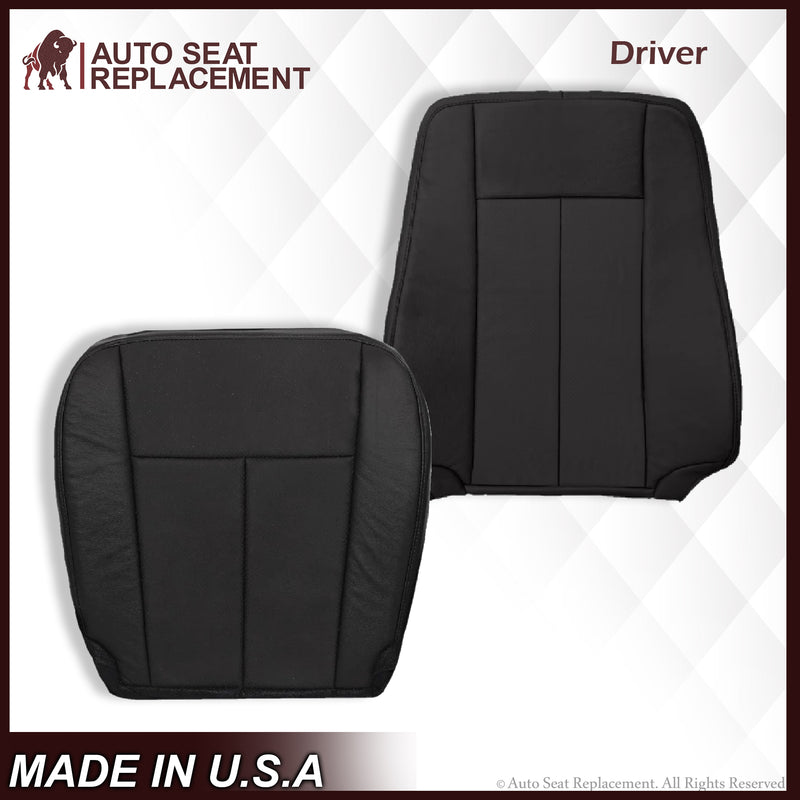 2007-2014 Ford Expedition Driver and Passenger SOLID Replacement Seat Cover in BLACK Leather or Vinyl - Auto Seat Replacement