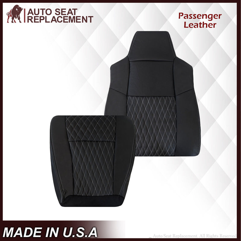 2002-2007 Ford F250/F350/F450/F550 Lariat CUSTOM Seat Cover in Black Leather - Auto Seat Replacement