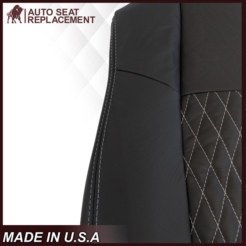 2002-2007 Ford F250/F350/F450/F550 Lariat CUSTOM Seat Cover in Black Leather - Auto Seat Replacement