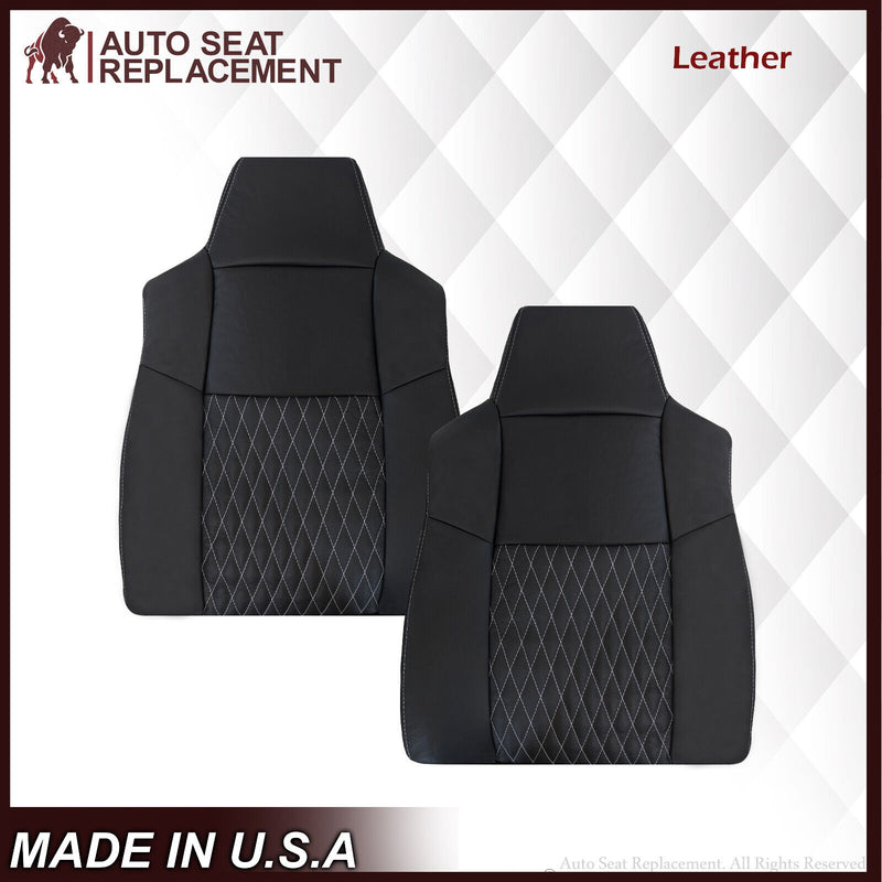 2002-2007 Ford F250/F350/F450/F550 Lariat CUSTOM Seat Cover in Black Leather - Auto Seat Replacement