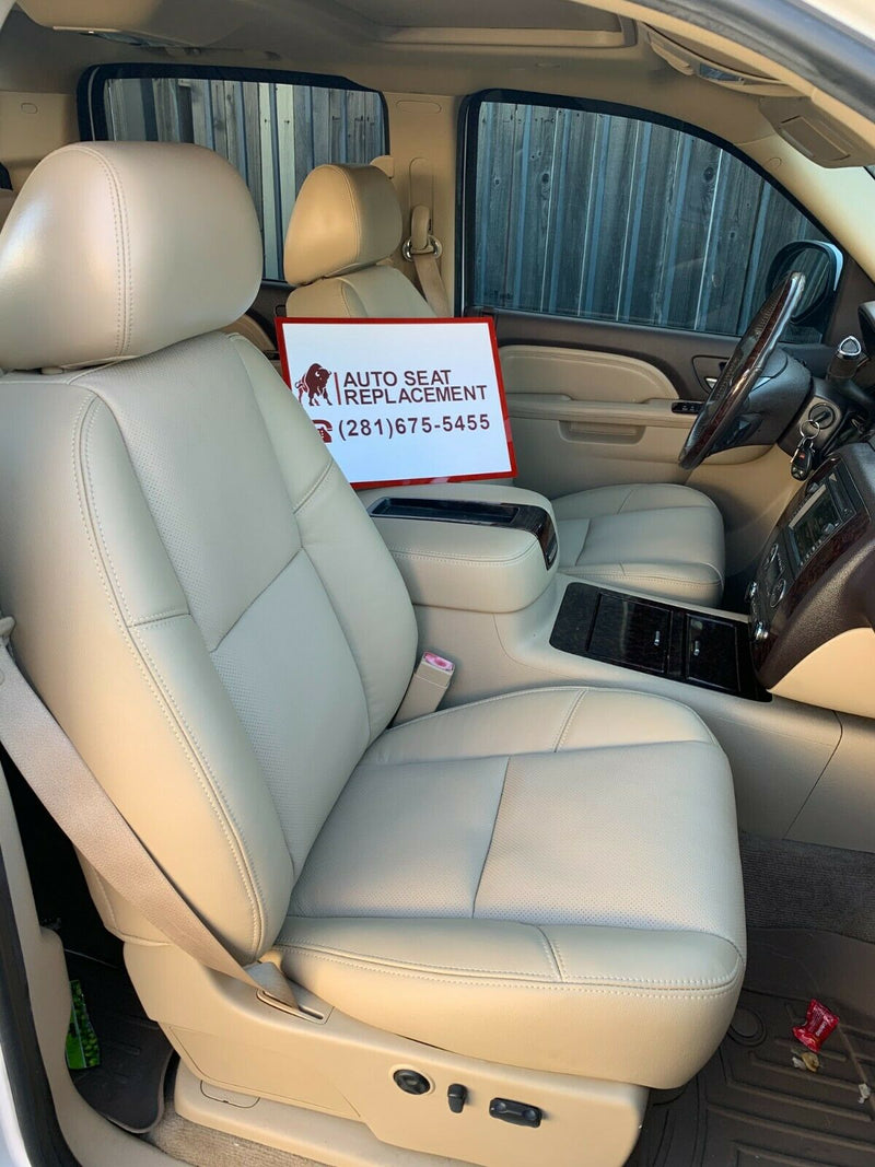 2007-2014 Chevy Silverado Suburban Tahoe Perforated Seat Cover in Light Cashmere Tan: Choose From Variation - Auto Seat Replacement