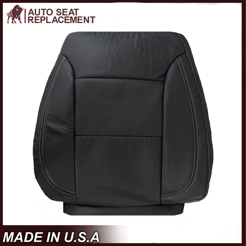 2014 2015 2016 2017 2018 2019 Chevy Silverado Tahoe Suburban & GMC Yukon Perforated Leather Seat Cover Replacement in Black (Perforated Jet Black) - Auto Seat Replacement