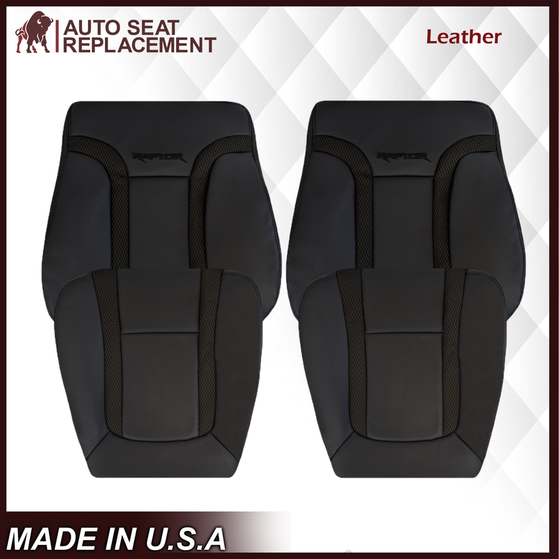 2010 2011 2012 2013 2014 Ford F150 Raptor Bottom Perforated Seat Cover in Black Choose: Leather or Vinyl - Auto Seat Replacement
